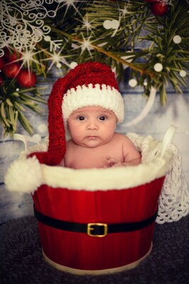 Fuzzy Baby Santa Hat - image4